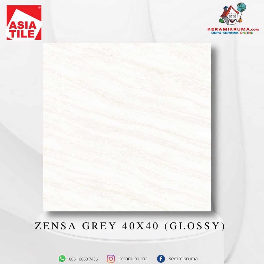 Jual Keramik Lantai Asia Tile X Zensa Grey Glossy Flat Kilap