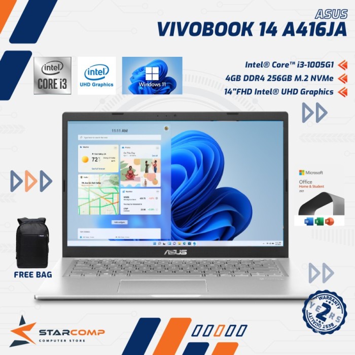 Jual Asus Vivobook A Jao I G Gb Gb Ssd Fhd Ips Ohs