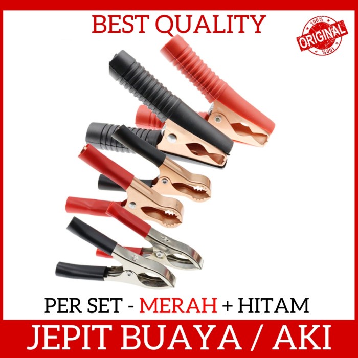 Jual Isi 2Pcs Sepasang Capit Clip Buaya Jepit Aki Ukuran Kecil Sedang