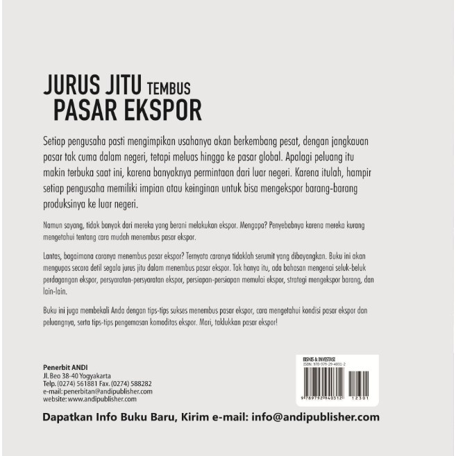 Jual Buku Jurus Jitu Tembus Pasar Ekspor Ready Shopee Indonesia