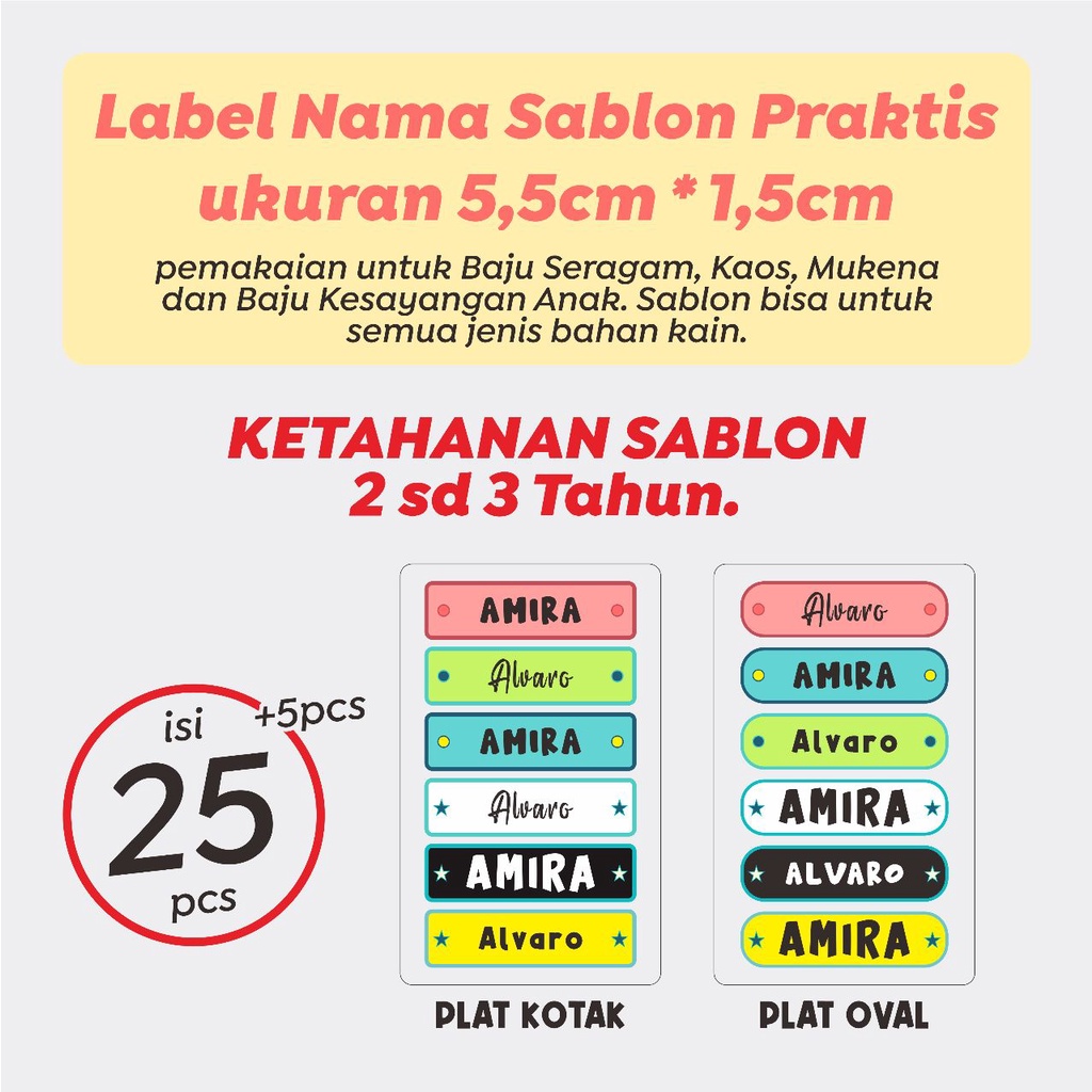 Jual Bisa Cod Stiker Nama Kain Stiker Label Nama Castem