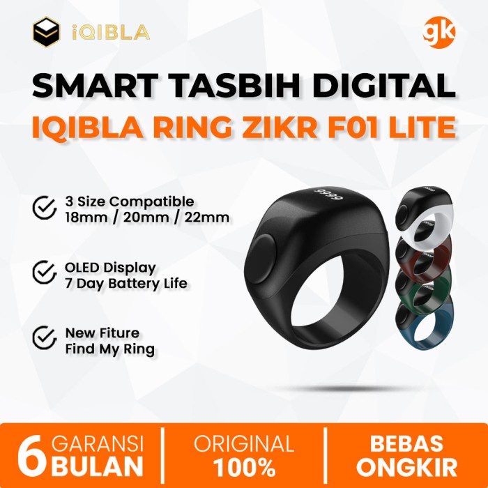 Jual Iqibla Smart Ring Zikr Flex Lite F Cincin Tasbih Digital All