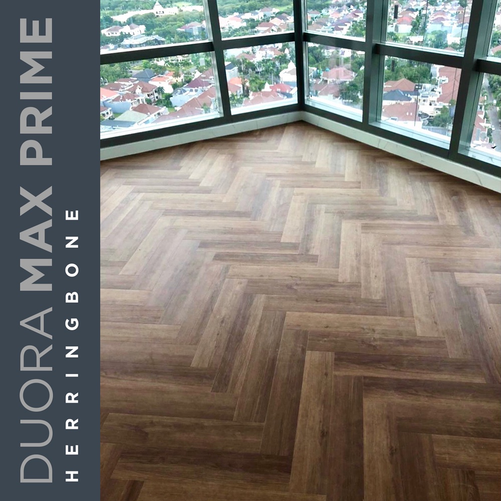 Jual Lantai Spc Herringbone Motif Kayu Plank Tile Almaflor Duora Max