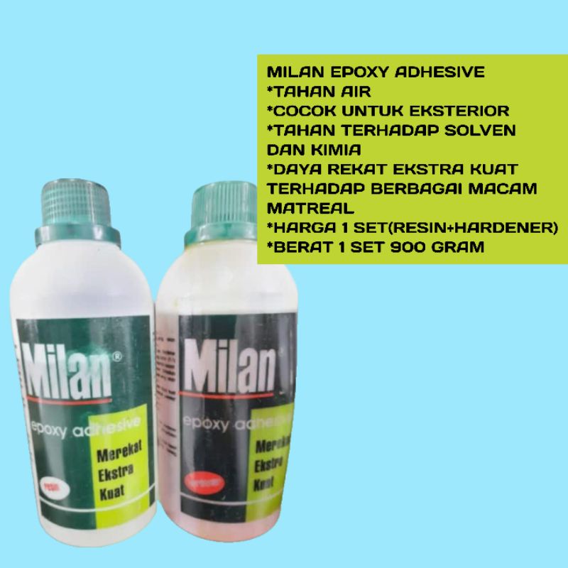 Jual Lem Epoxy Milan Epoxy Adhesive Set Resin Dan Hardener 1 SET 900