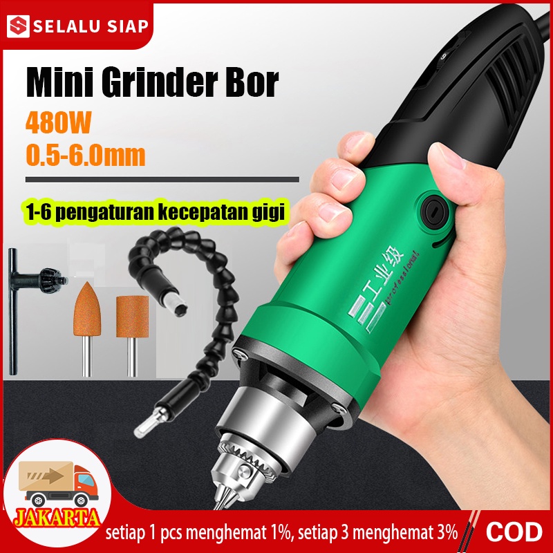 Jual Dalam Stok Dikirim Dari Jakarta 6mm 480W Mini Grinder Bor