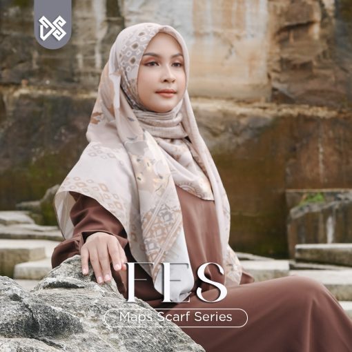 Jual Karita Fes Scarf Hijab Voal Jilbab Segi Empat Map Series Set