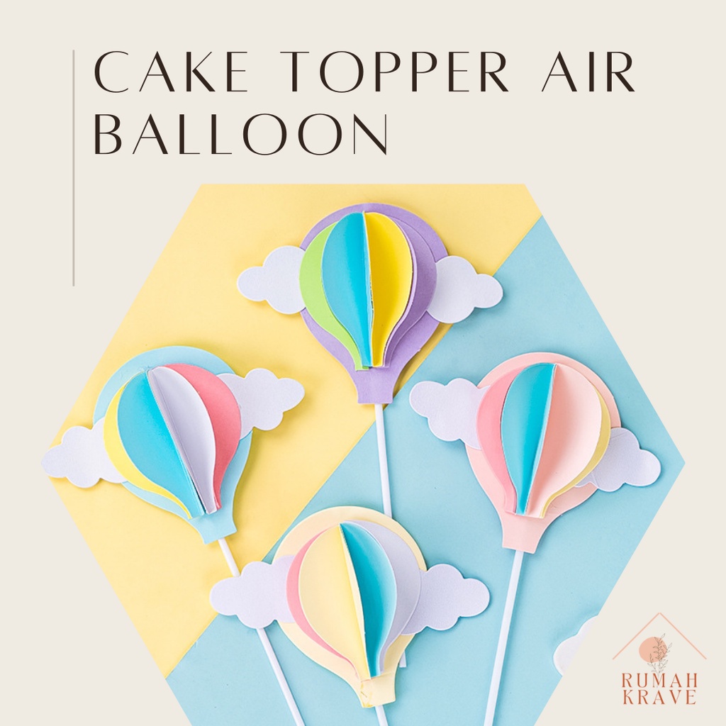 Jual Rumah Krave Cake Topper Air Balloon Balon Udara Hiasan Dekorasi