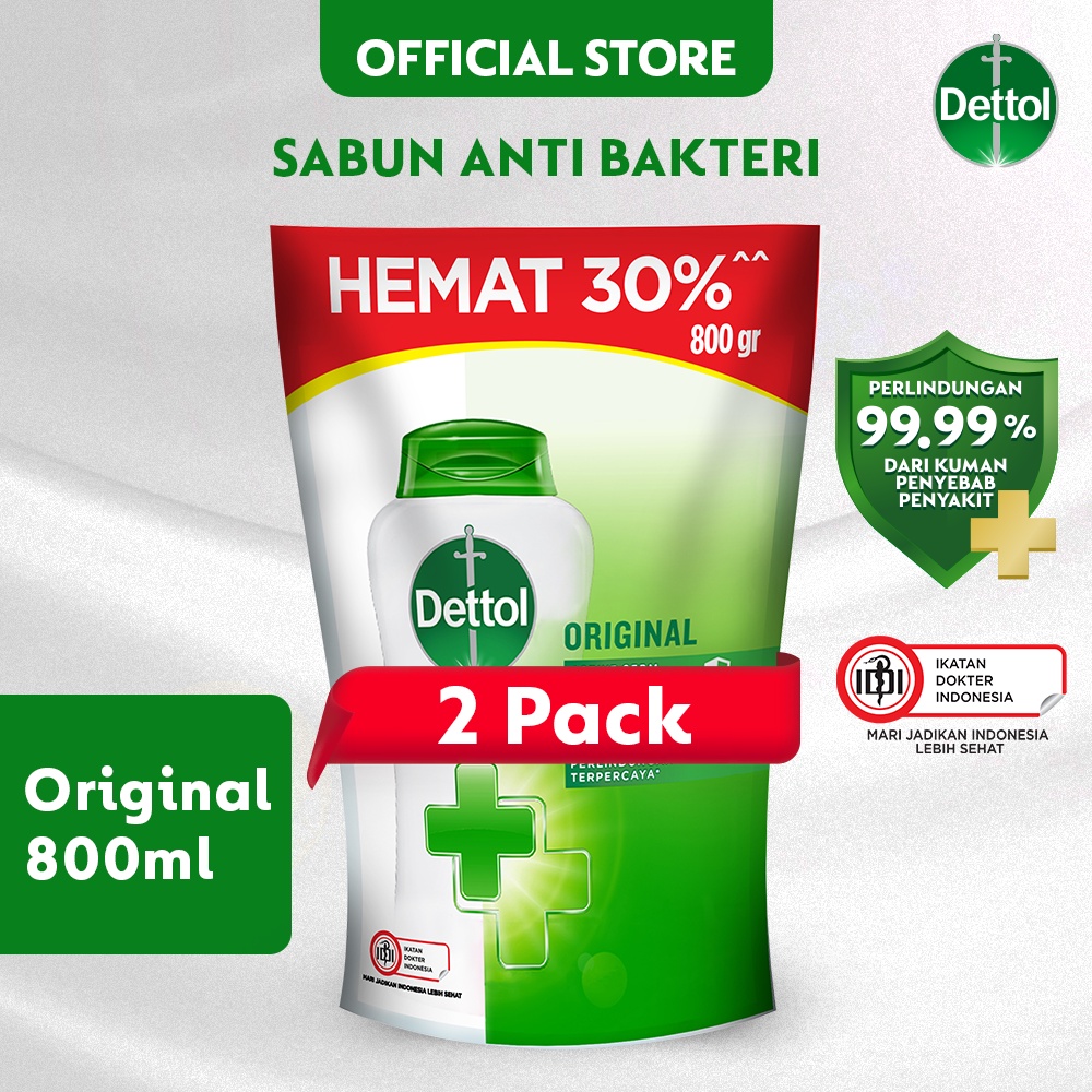 Jual Dettol Sabun Mandi Cair Anti Bakteri Original 800gr X2 Shopee