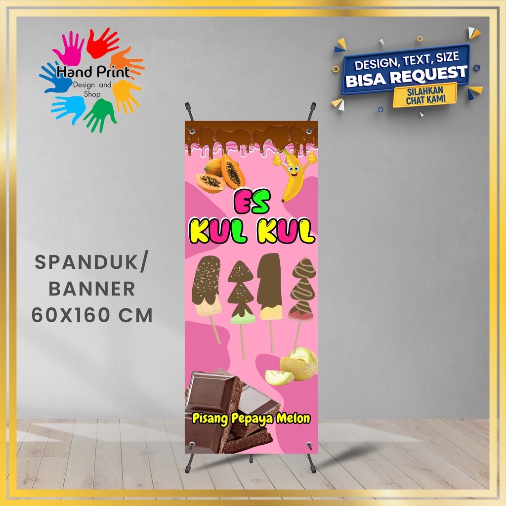 Jual Spanduk Banner Es Kul Kul Buah Coklat Warna Pink Minuman Segar