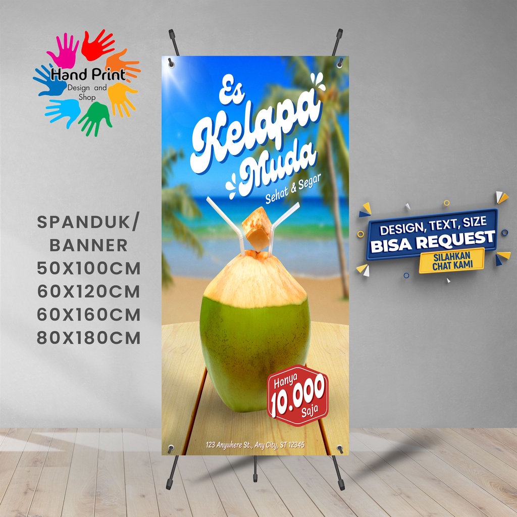 Jual Spanduk Banner Es Kelapa Muda Es Degan Hijau B Bisa Request Desain