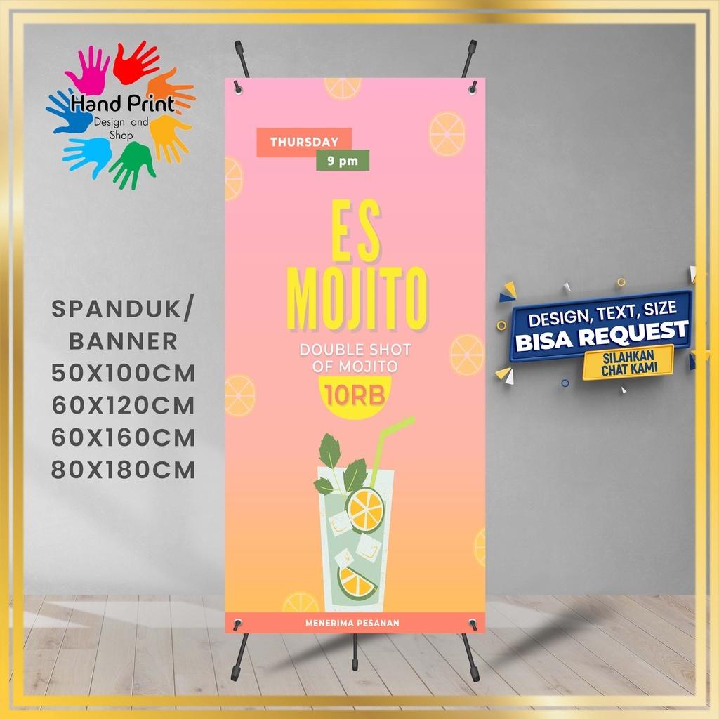 Jual Spanduk Banner Minuman Es Mojito Warna Pink X Cm Cocok Luar