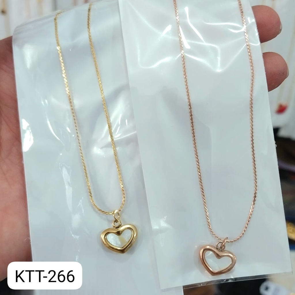 Jual Kalung Titanium Rantai Emas Gold Love Hati Polos Kalung Pria