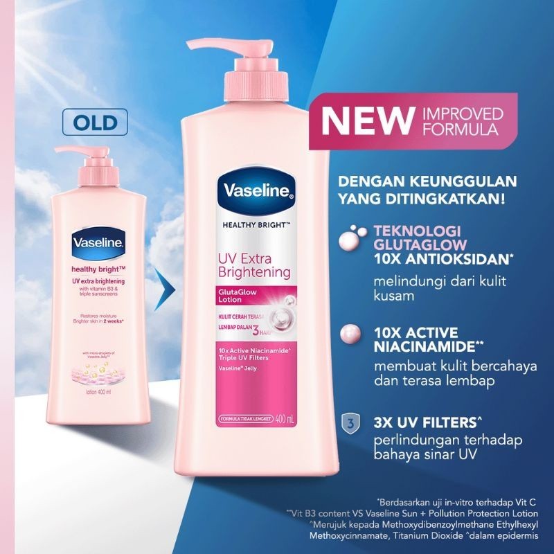 Jual Oml Vaseline Healthy Bright Uv Body Lotion Ml Shopee Indonesia