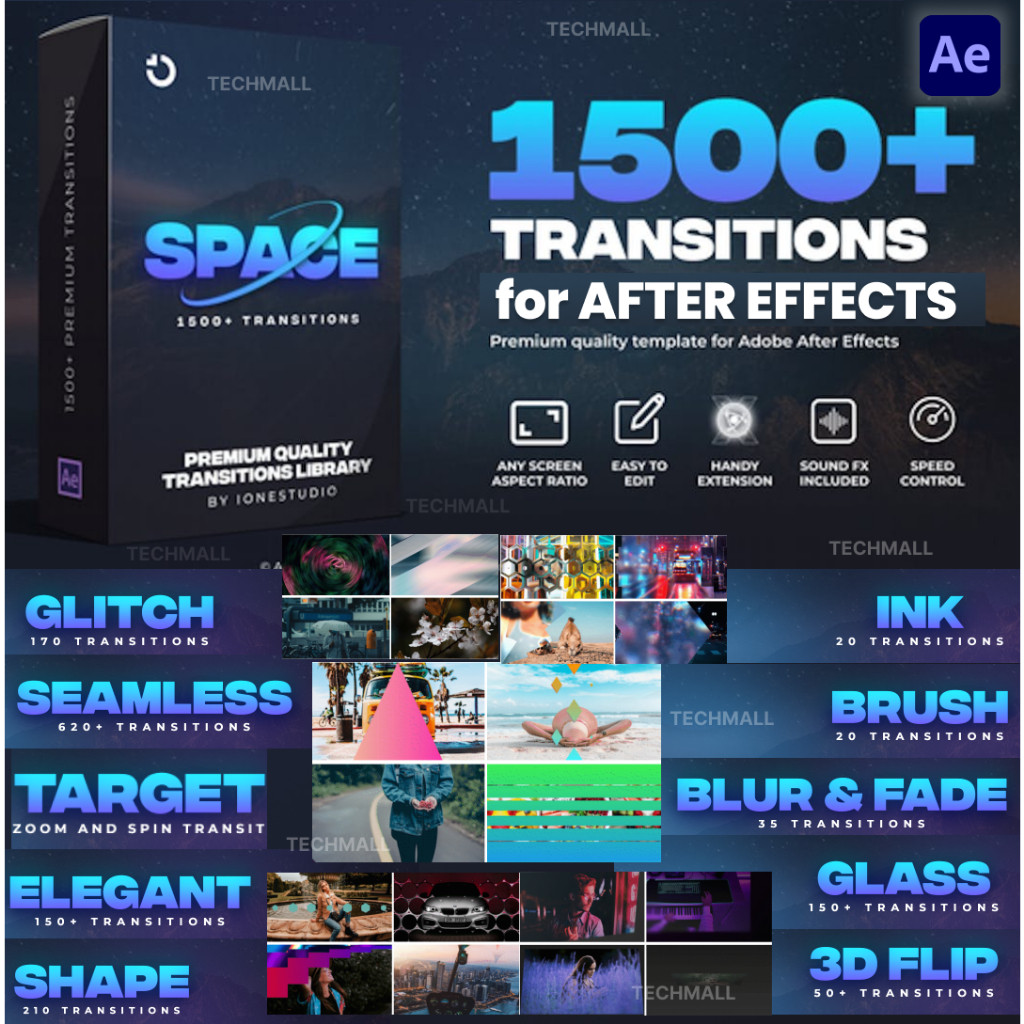 Jual 1500 Transitions Ultimate Collection For After Effects Atomx