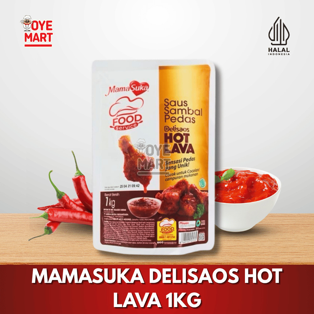 Jual DELISAOS SAUS SAMBAL HOT LAVA MAMASUKA 1KG SAUS SAMBAL PEDAS
