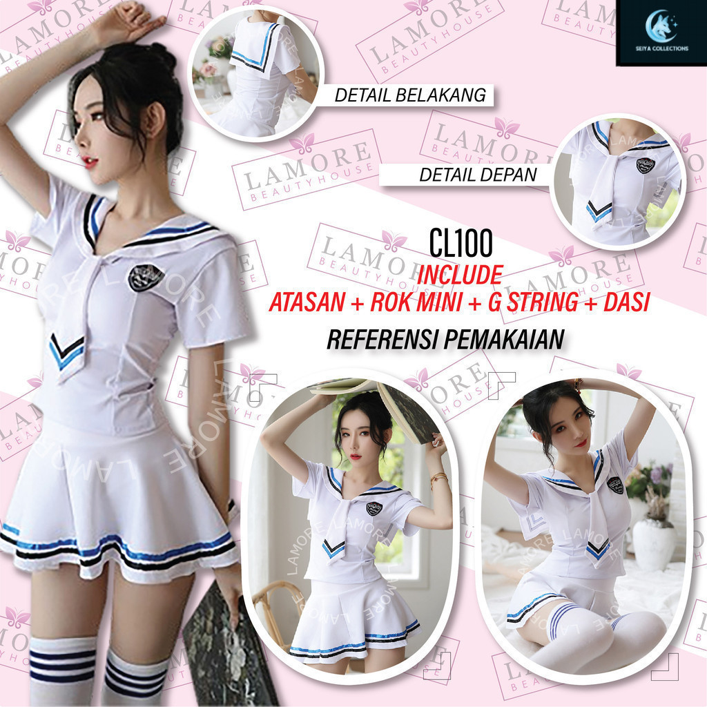 Jual Cosplay Sexy Lingerie Siswa Wanita Seragam Rok Mini Jumbo Size