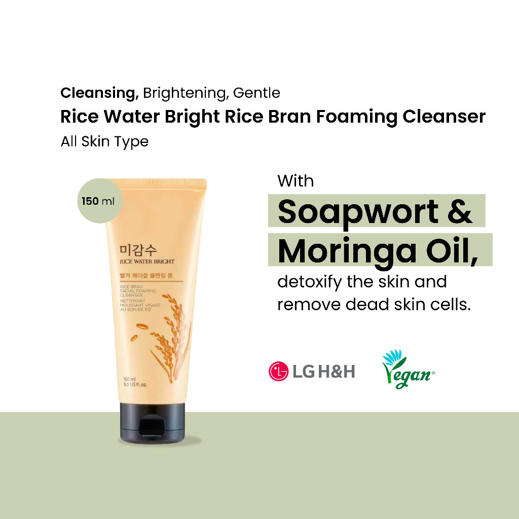 Jual The Face Shop Rice Water Bright Rice Bran Facial Foaming Cleanser