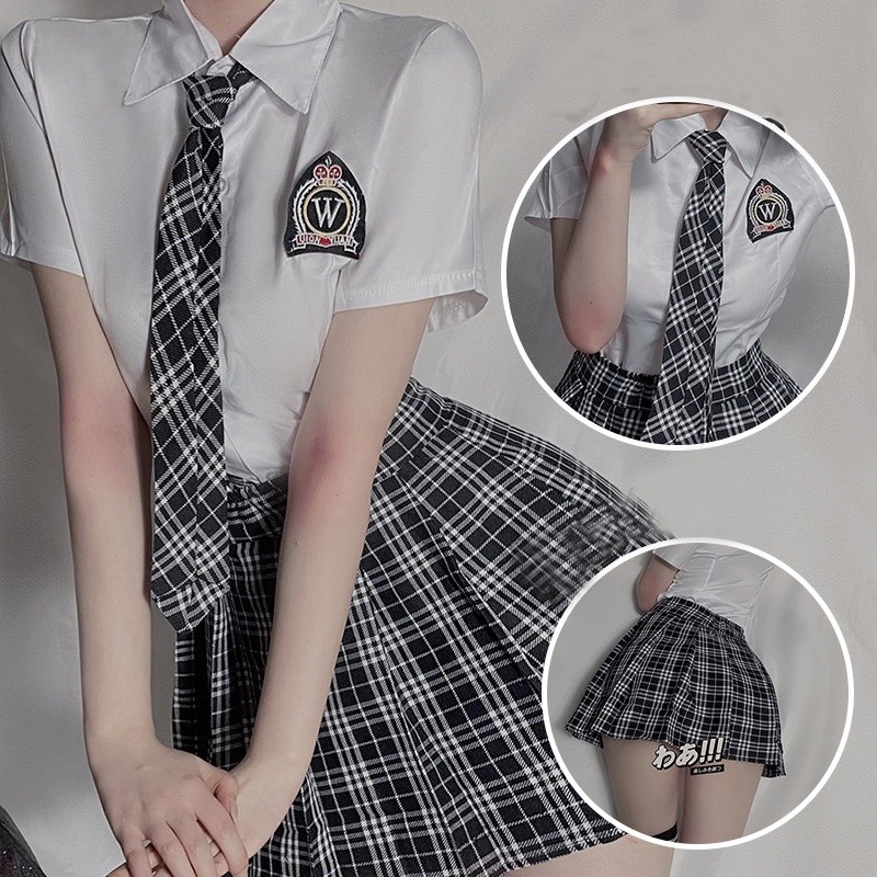 Jual Set Lingerie Sexy Cosplay Party JK Seragam Cosplay Rok Rempel Sis