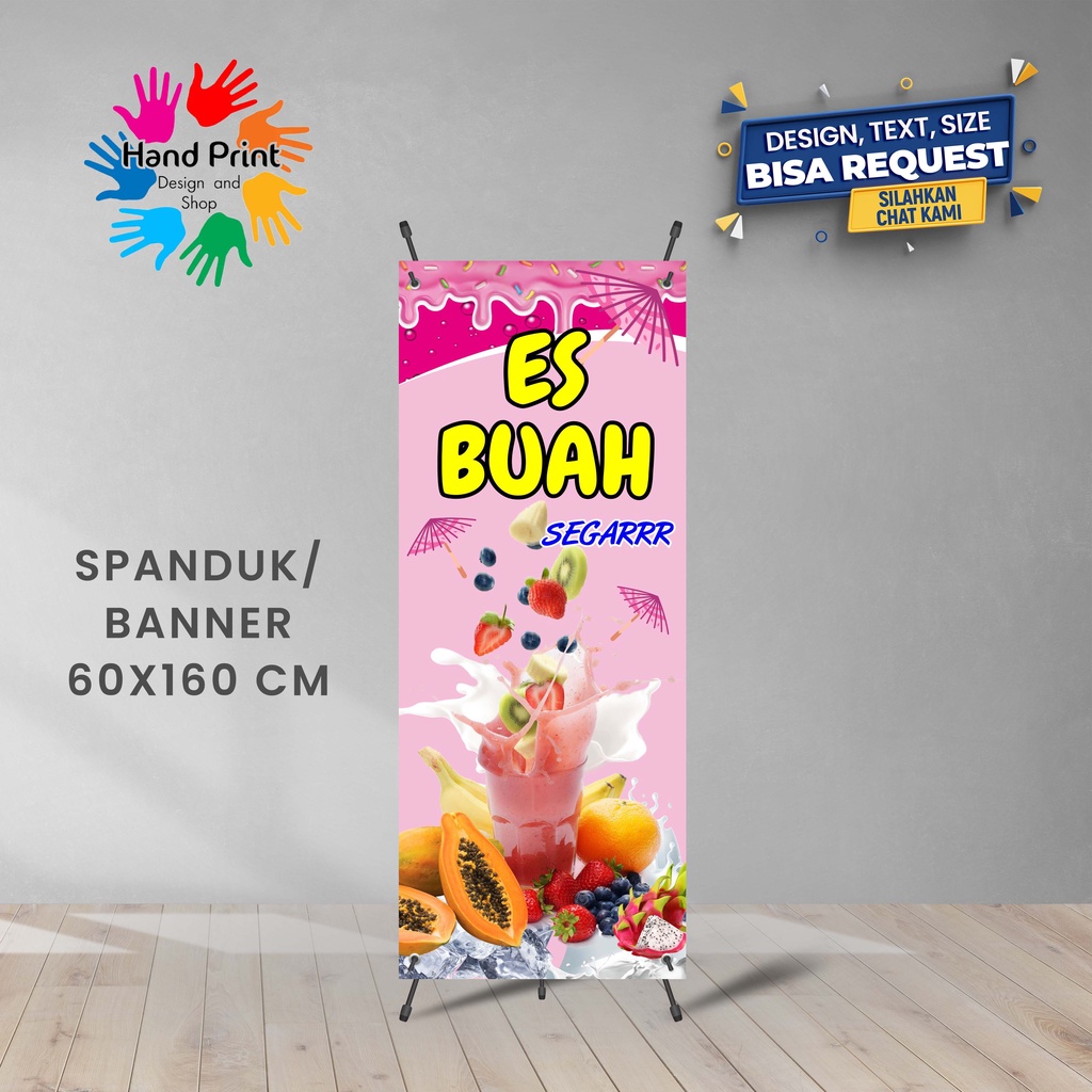 Jual Spanduk Banner Es Buah Pink Minuman Segar Ukuran X Cm Outdoor