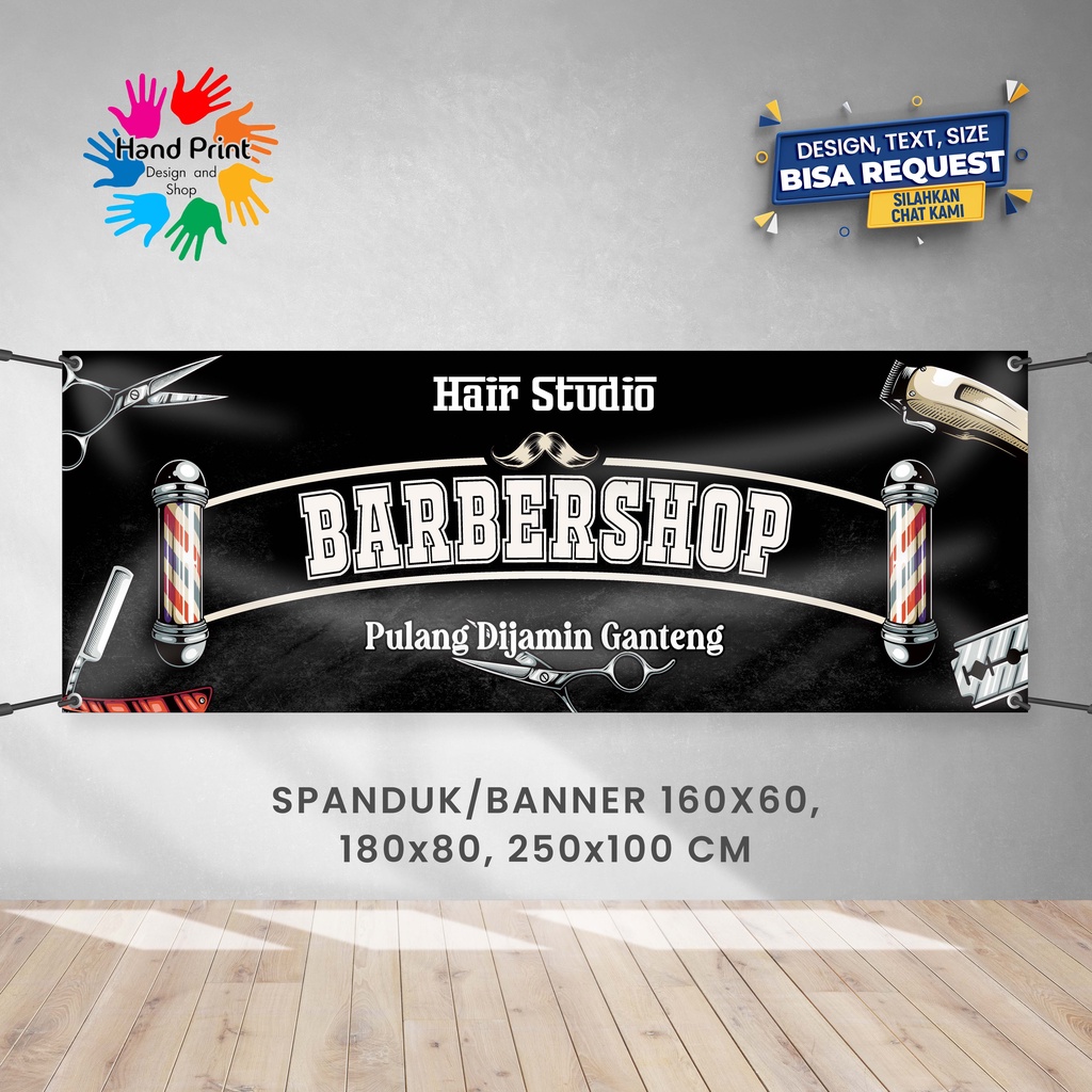 Jual Spanduk Banner Barbershop Pangkas Rambut Cukur Rambut Haircut