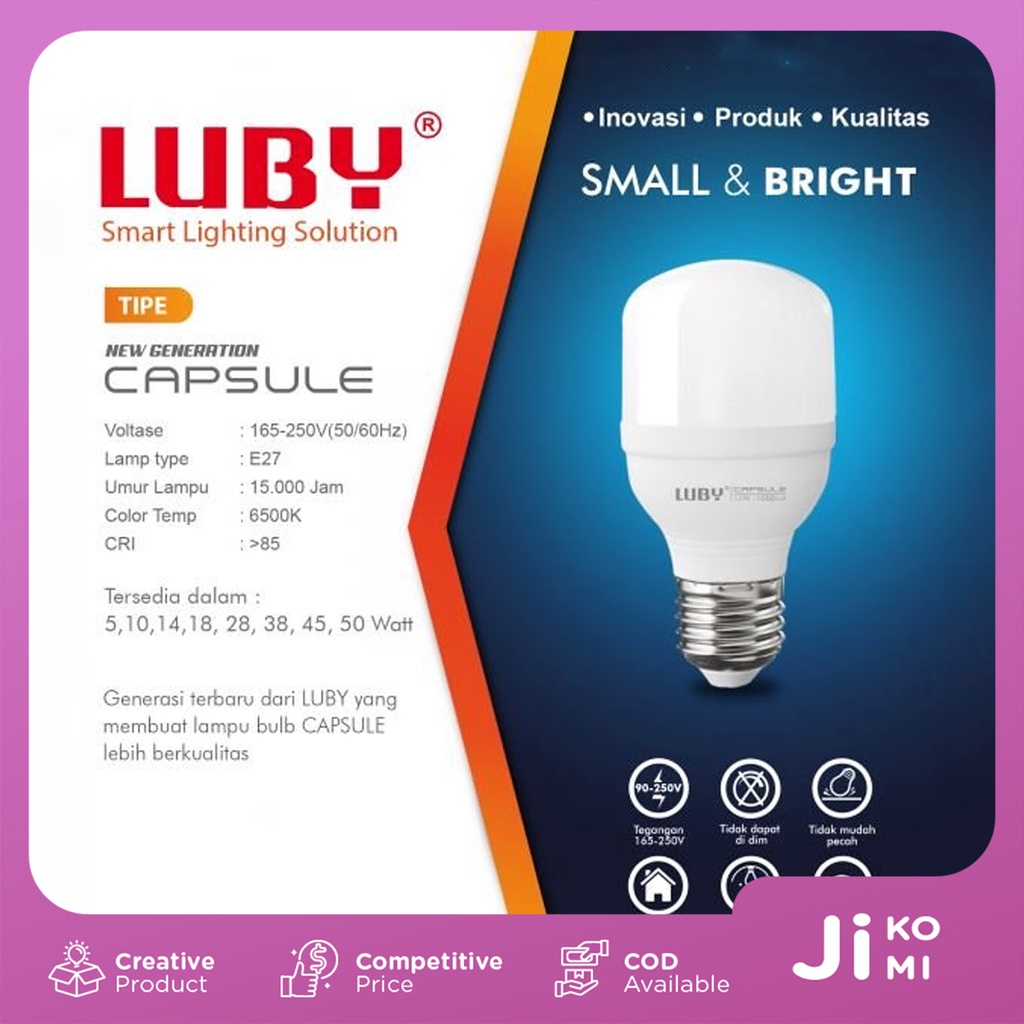 Jual Lampu Led Luby Capsule Cahaya Putih W W W W W Hemat