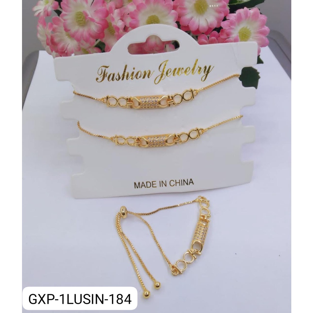 Jual Lusin Isi Gelang Xp Rantai Emas Gold Bulat Tabung Ukir Diam