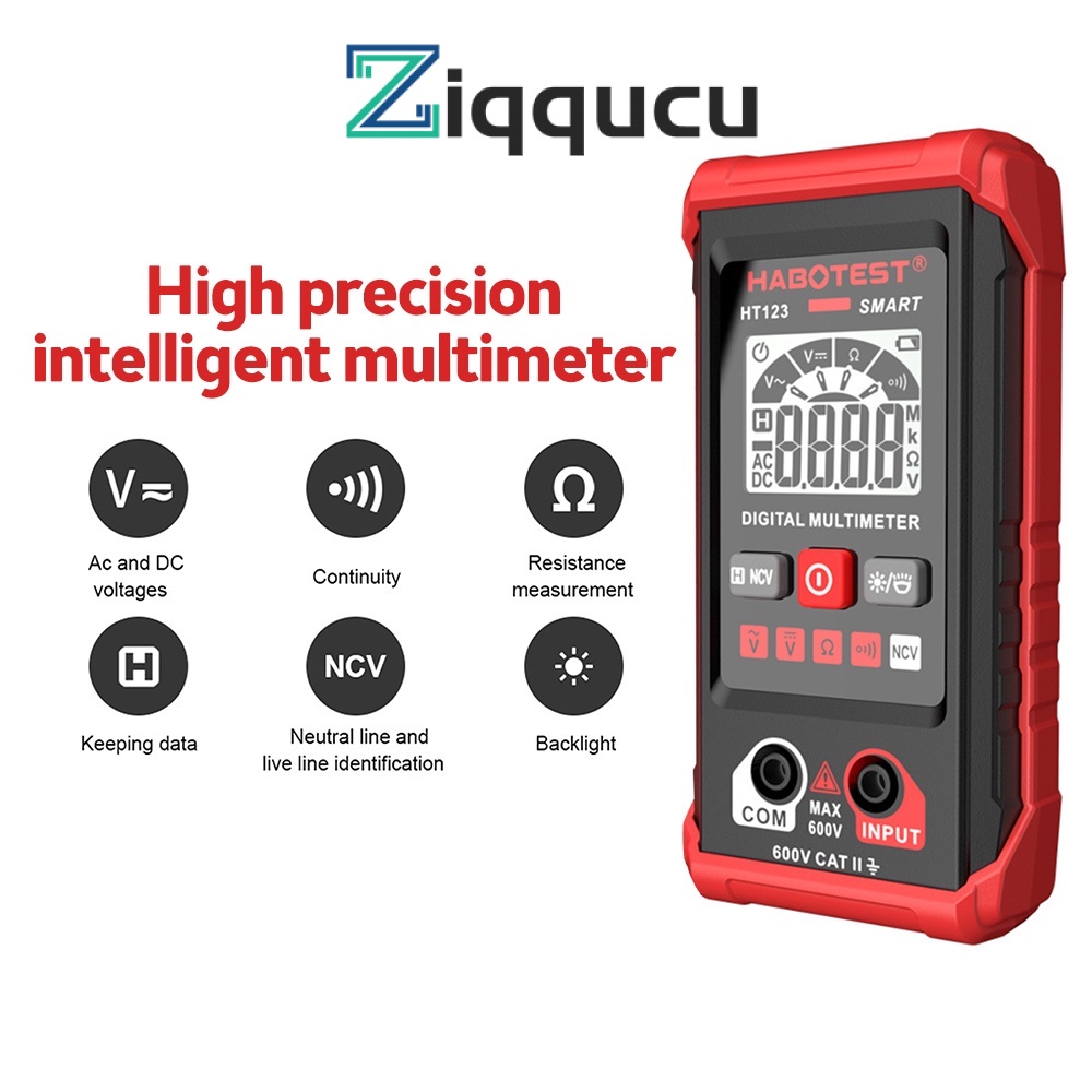 Jual NT63ED Ziqqucu Rechargeable Digital Multimeter Color LCD Display