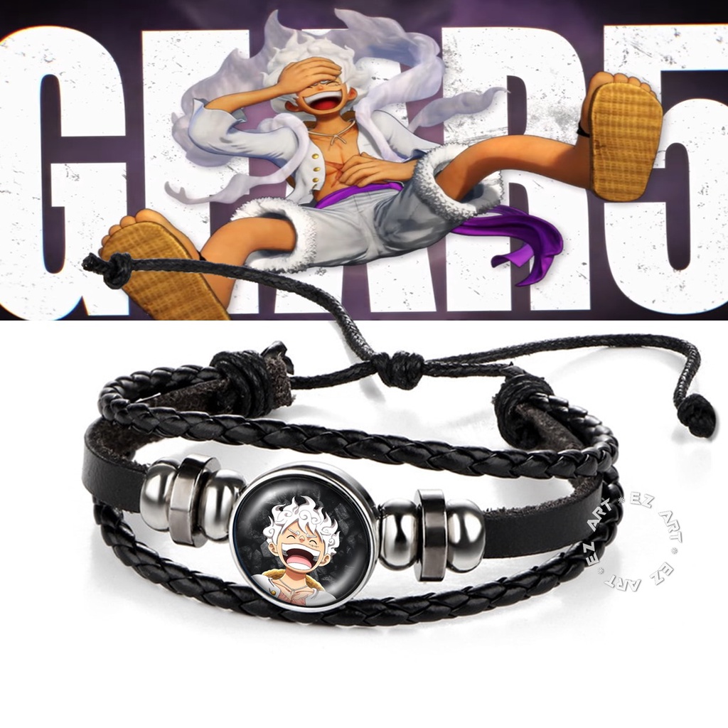 Jual Gelang Edisi Luffy Gear Anime One Piece Keren Tali Kulit Kepang