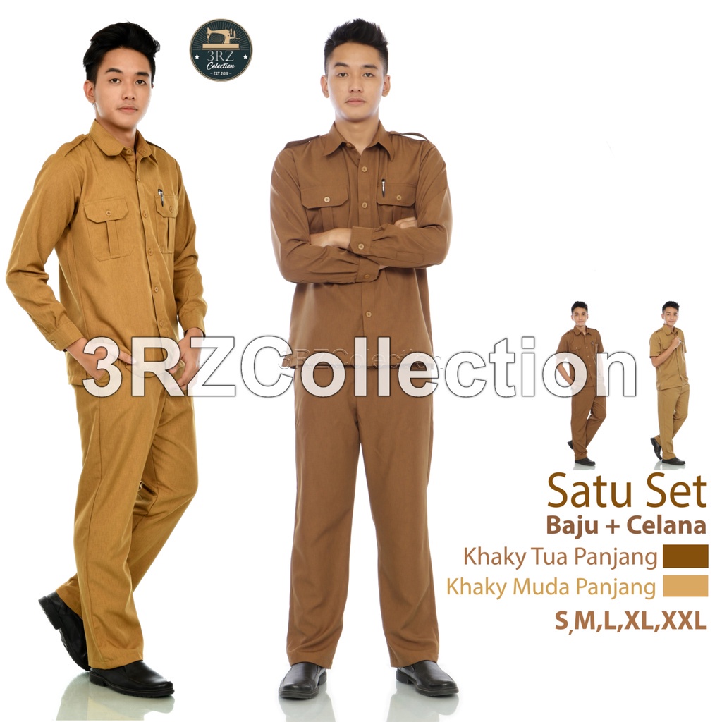 Jual Seragam PNS Pria Lengan Panjang Baju Dinas Pemda Baju PNS Khaki