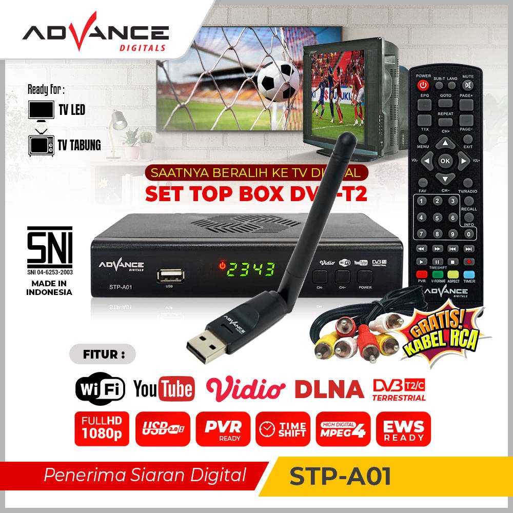 Jual Ready Stock Advance Set Top Box Tv Digital Receiver Penerima