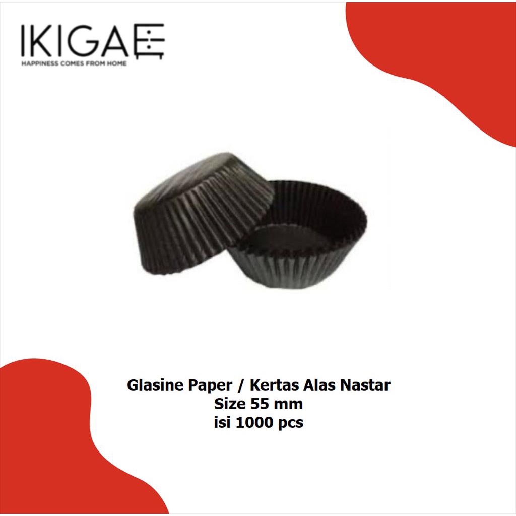 Jual KERTAS CUP CAKE NASTAR ALAS KUE NASTAR GLASINE HITAM 55 MM