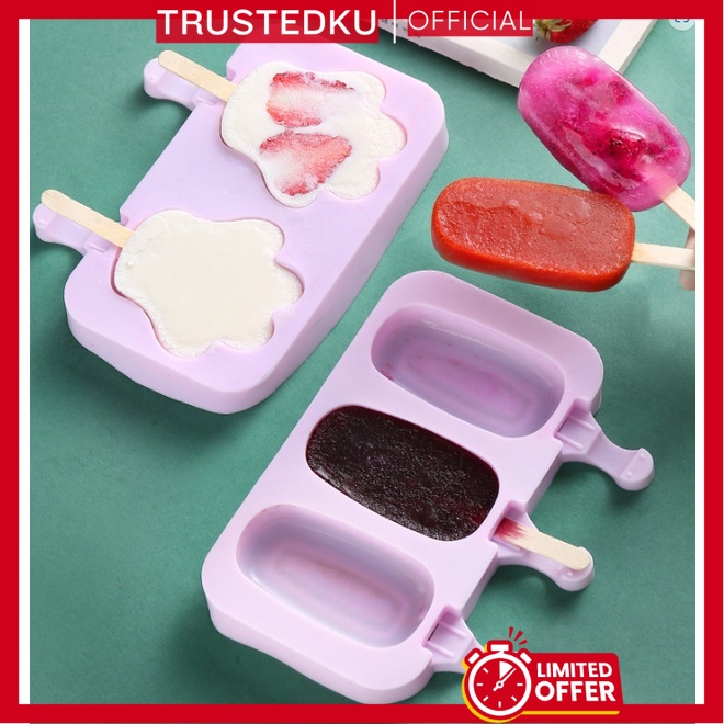 Jual Cetakan Es Krim Silikon Free Stik Popsicle Ice Cream Loli