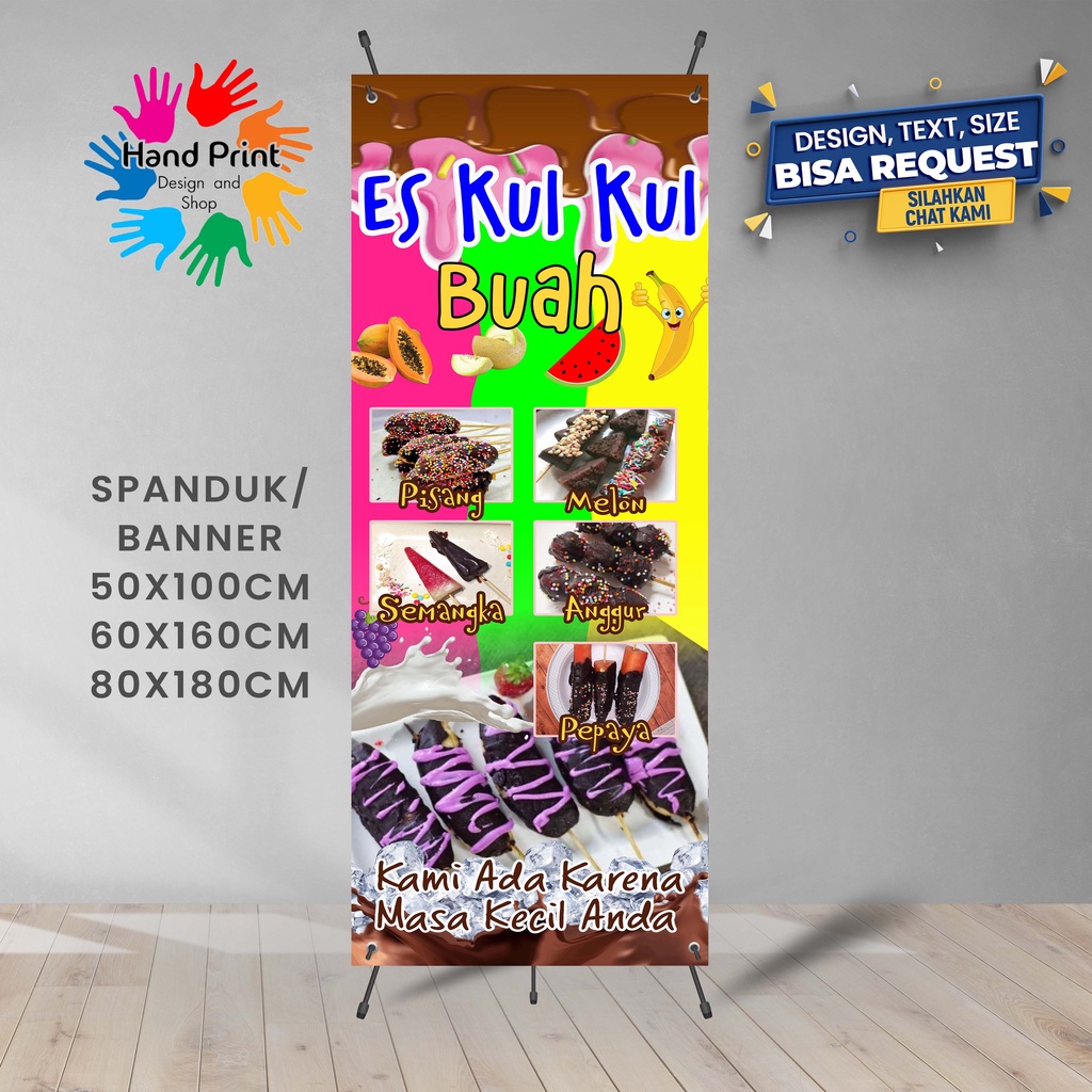 Jual Spanduk Banner Es Kul Kul Buah Pelangi Gratis Memesan Desain