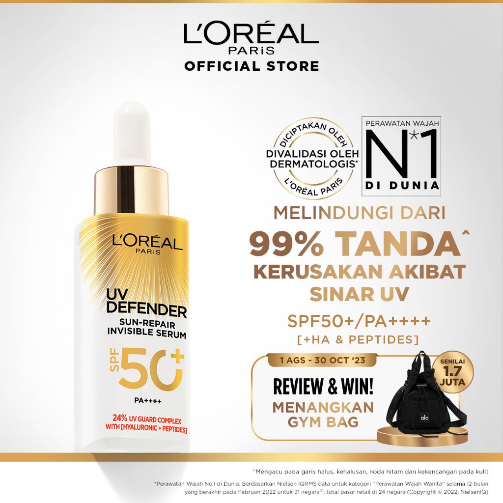 Jual L Oreal Paris UV Serum Sunscreen SPF 50 PA UV Defender Sun