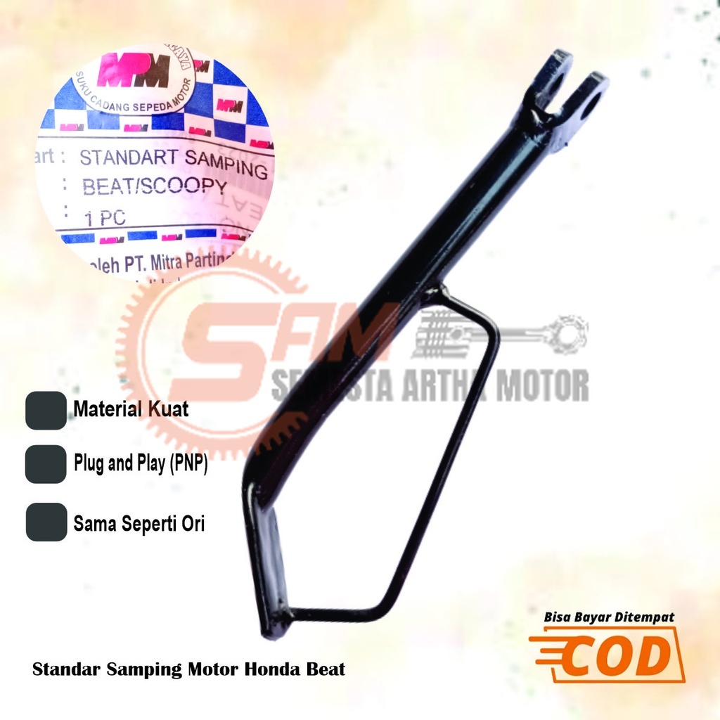 Jual Standar Samping Honda Beat Karbu Besi Hitam Kuat Standart Motor