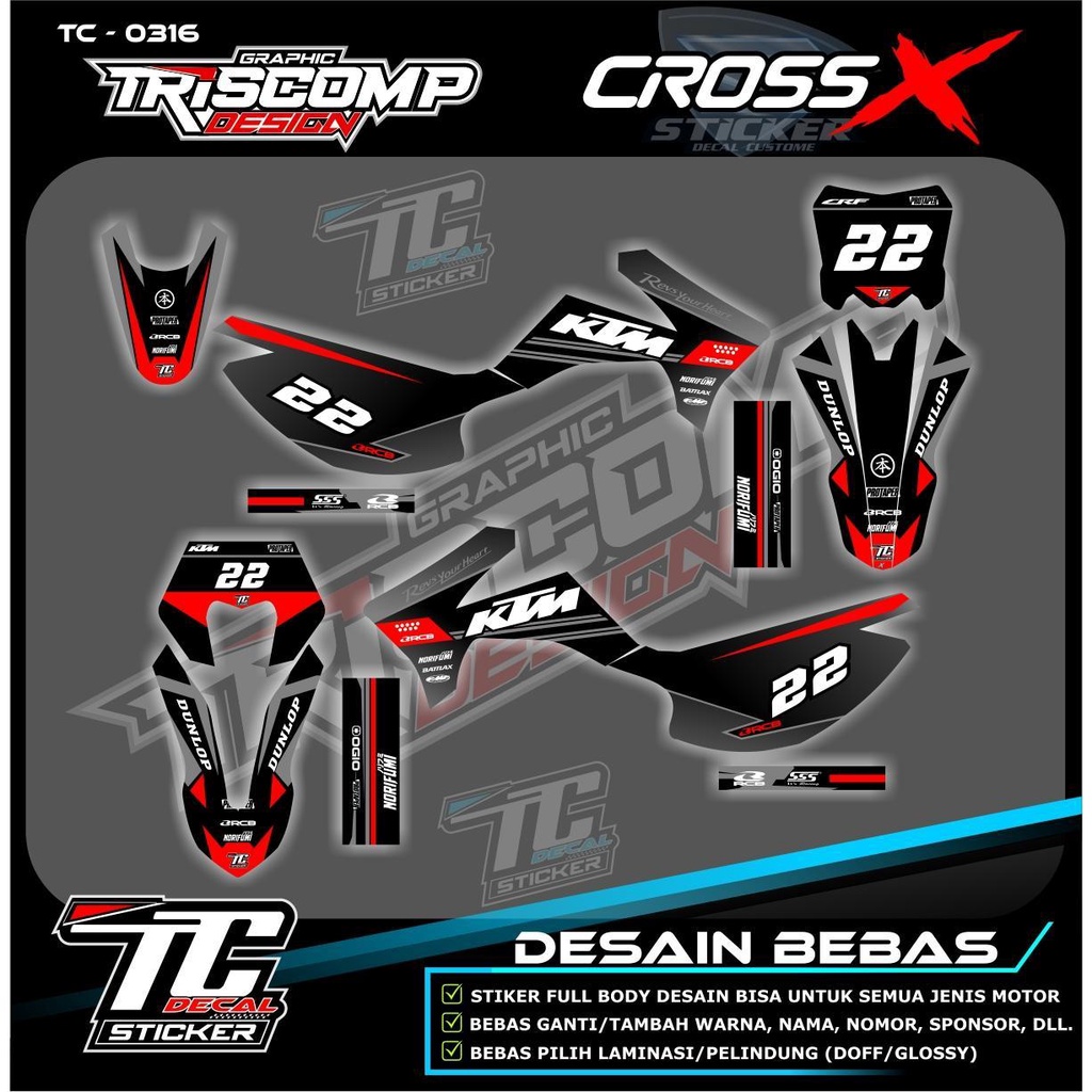 Jual Sticker Decal Viar X Cross 200 GT Terbaru Full Body Desain Custom