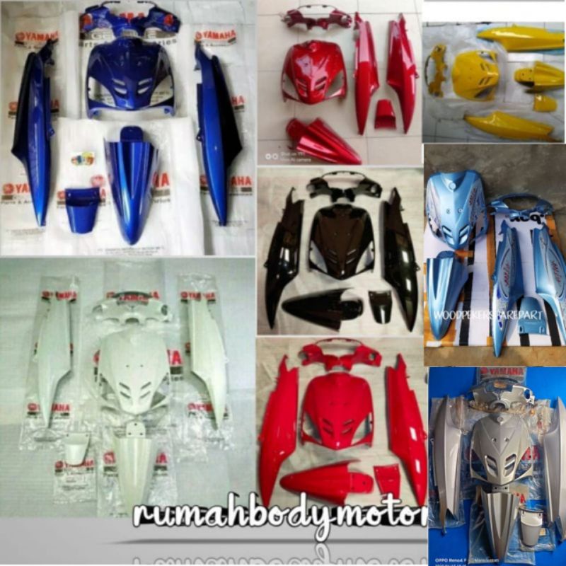 Jual YAMAHA MIO SPORTY COVER BODY HALUS FULL SET BIRU TUA MERAH CABE