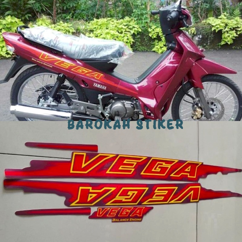 Jual Striping Stiker Polet Motor Yamaha Vega Merah List Body