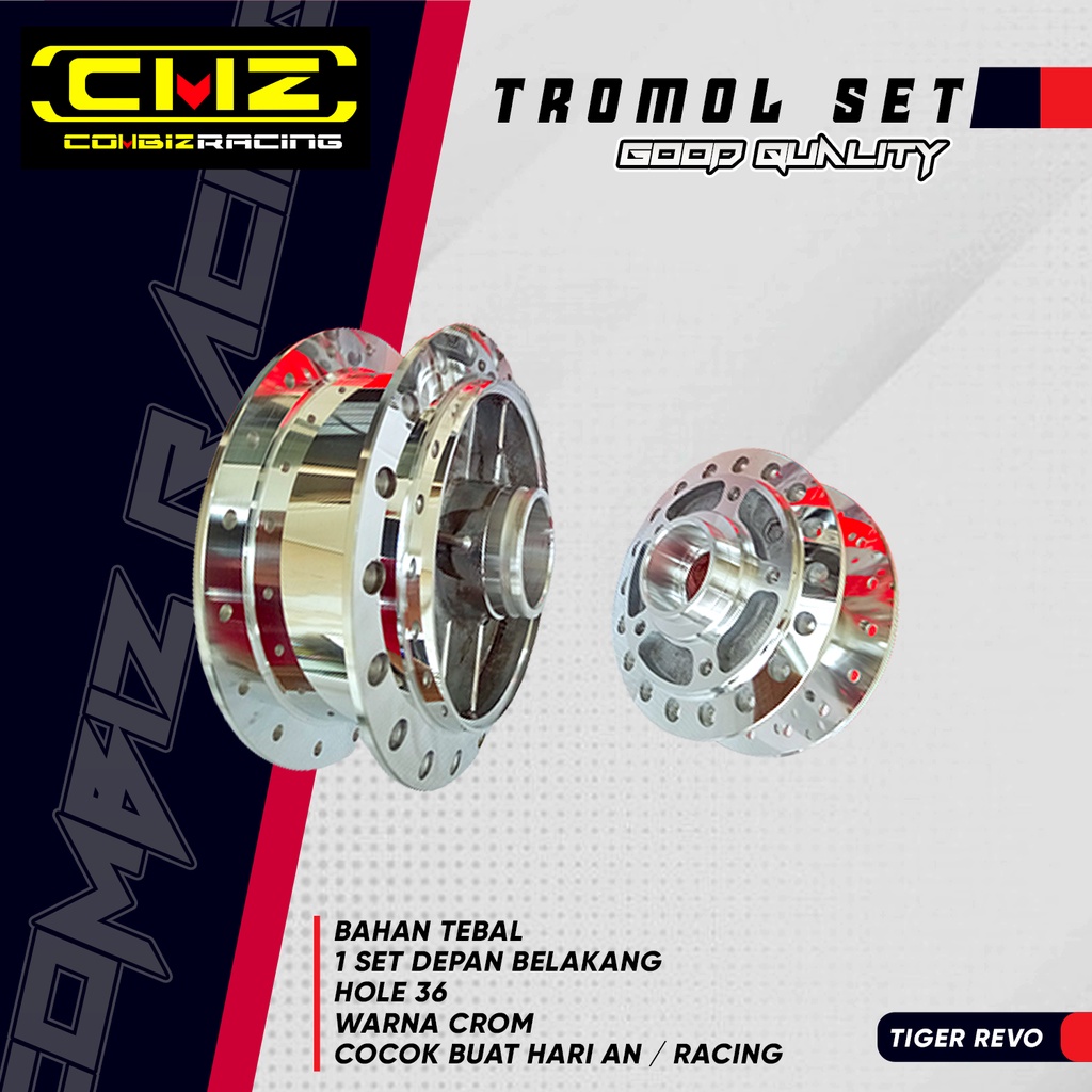 Jual Tromol Set Depan Belakang Tiger Revolution Hole Warna Chrome