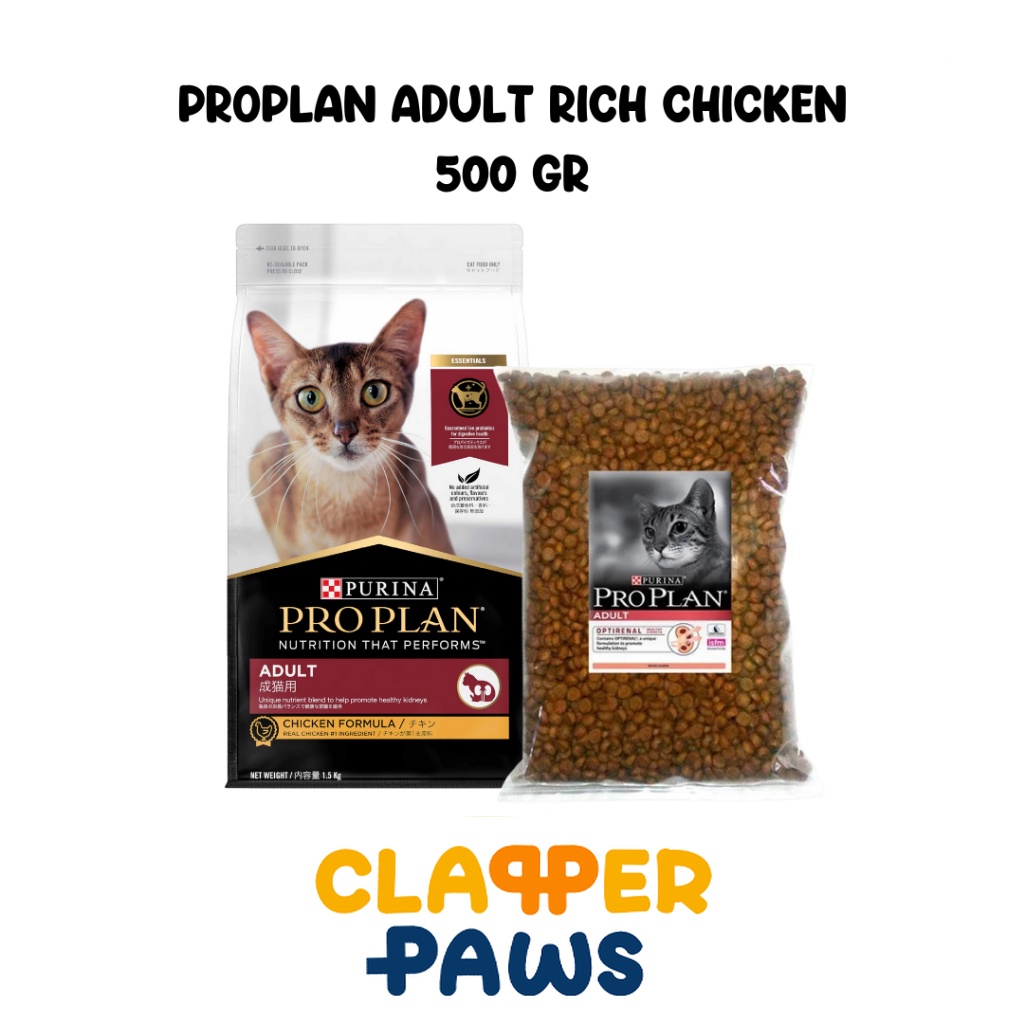 Jual PROPLAN ADULT RICH CHICKEN 500 Gr REPACK Makanan Kucing Kering