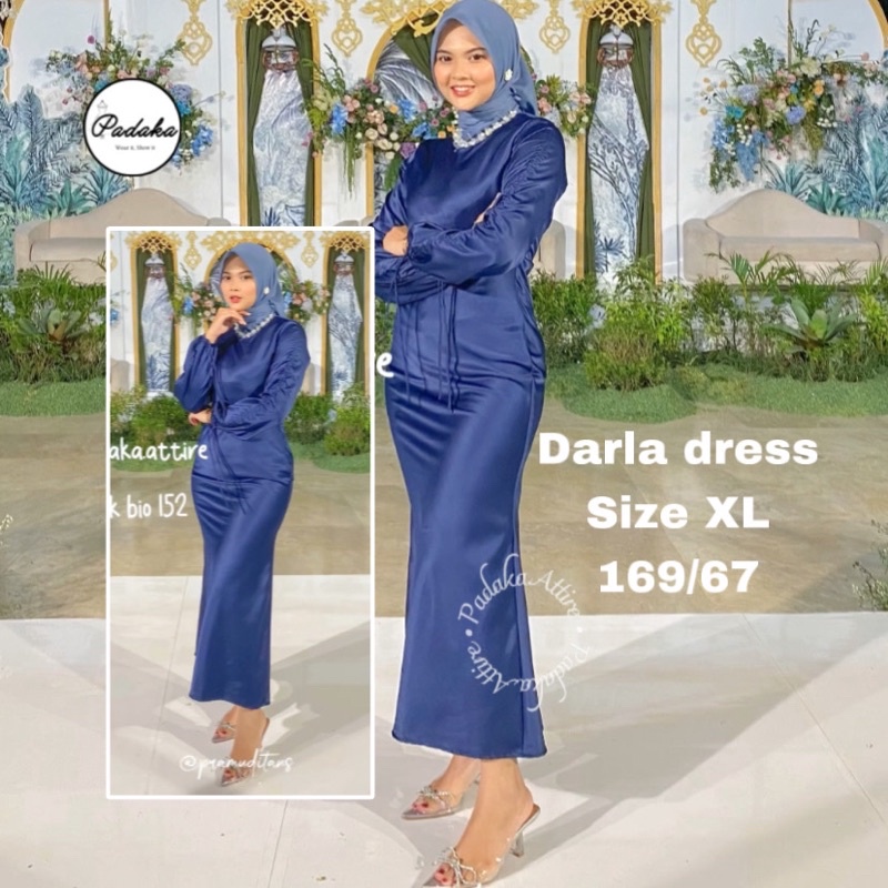 Jual SW86 Padaka Attire DRESS DARLA SILK SATIN Dress Kondangan