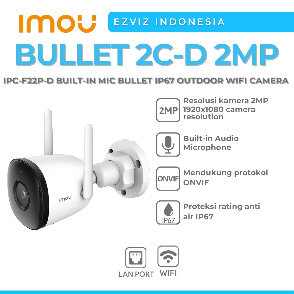 Jual Imou Bullet C D Mp Ipc F P D Built In Mic Ip Outdoor Wifi