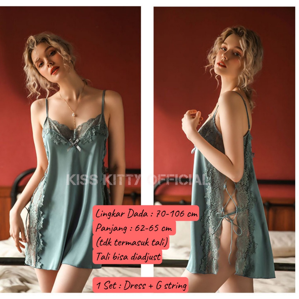 Jual Lingerie Satin Silk All Size Baju Dinas Malam Hari Wanita Kekinian