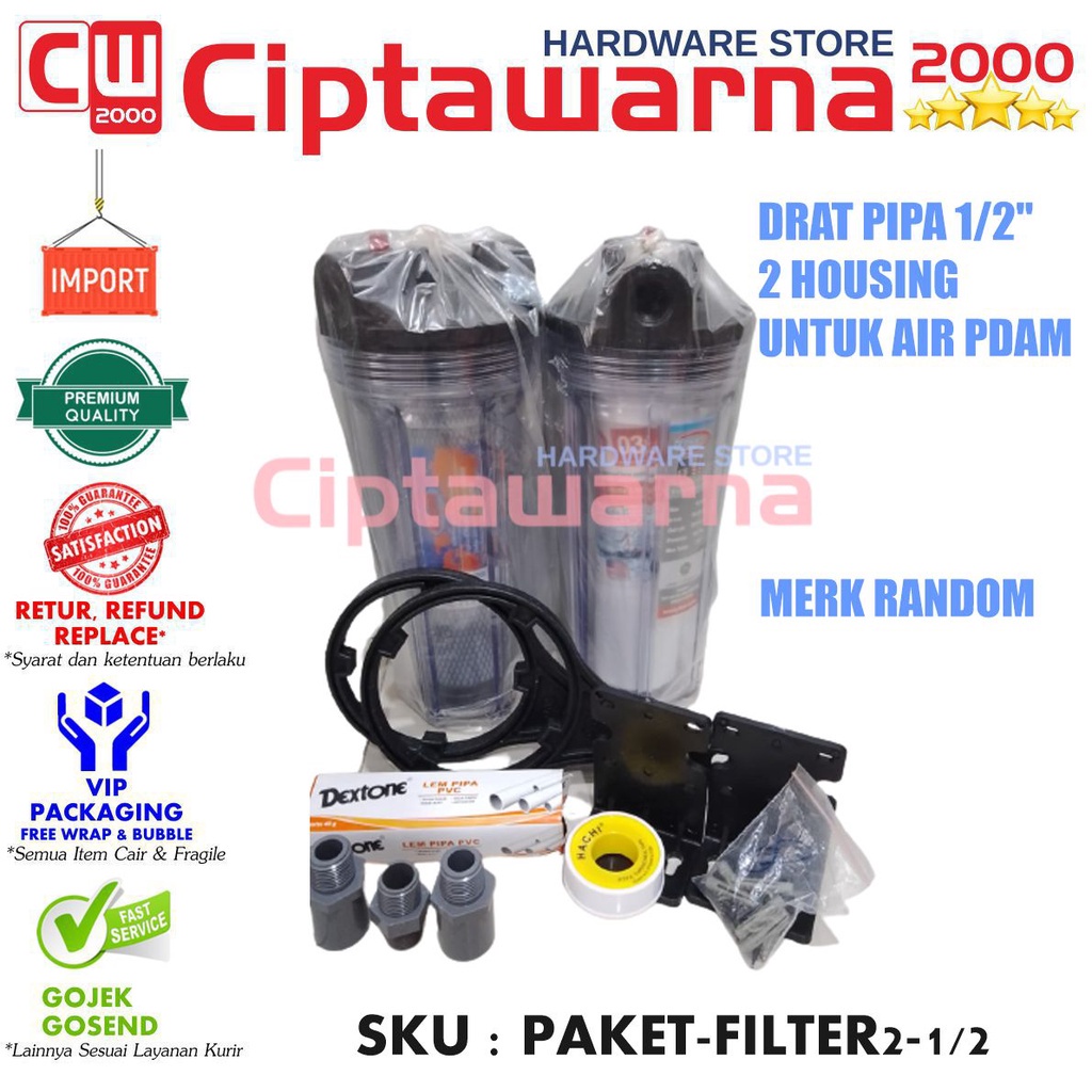 Jual Paket Filter Air Pdam 2 Tahap Ukuran 1 2 Sedimen CTO CwTc