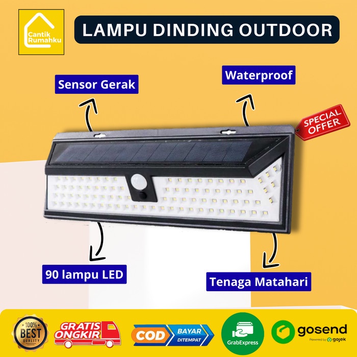 Jual Lampu Dinding Outdoor Tenaga Surya Sensor Gerak Minimalis