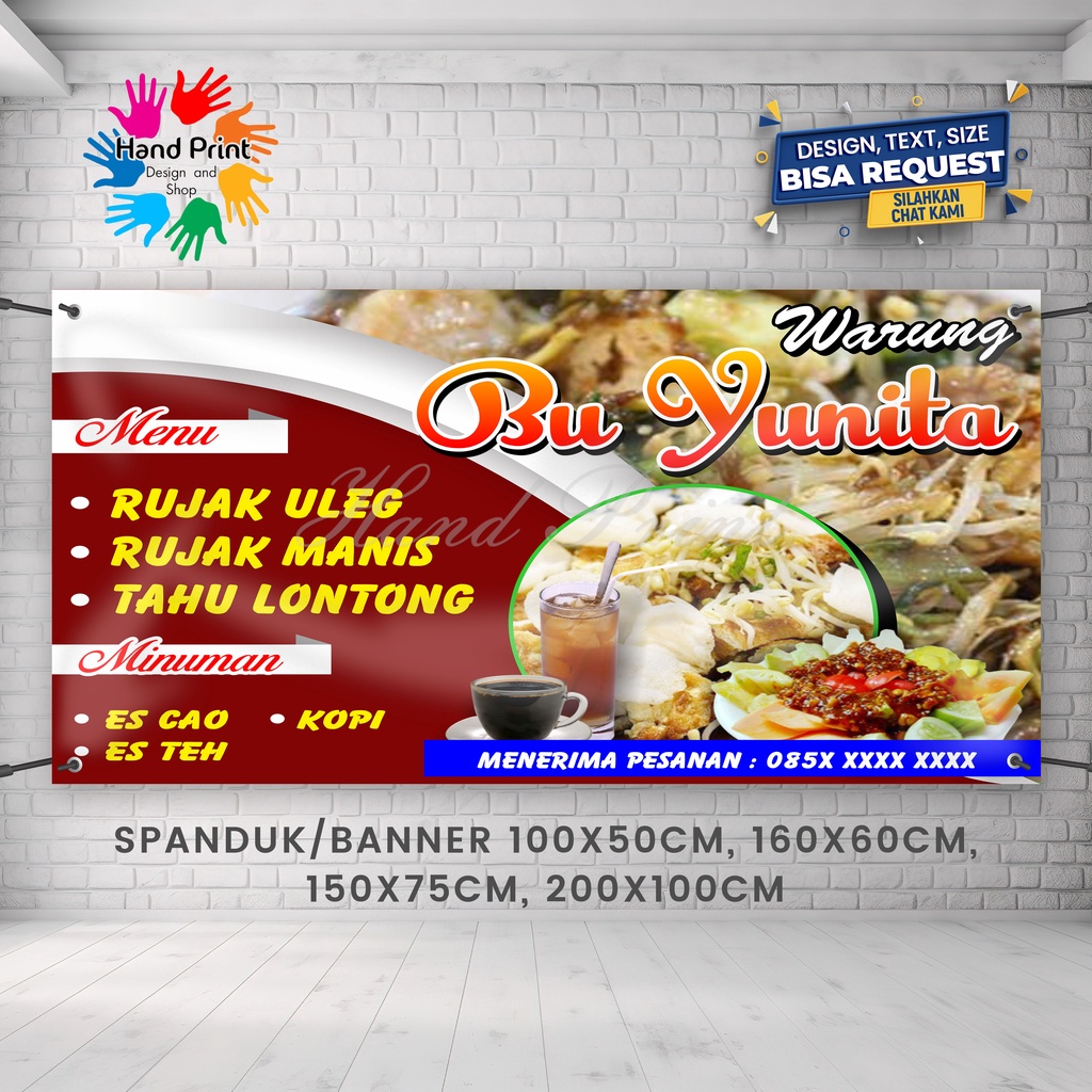 Jual Spanduk Banner MMT Warung Makan Wardomie Warung Soto Dan Rujak