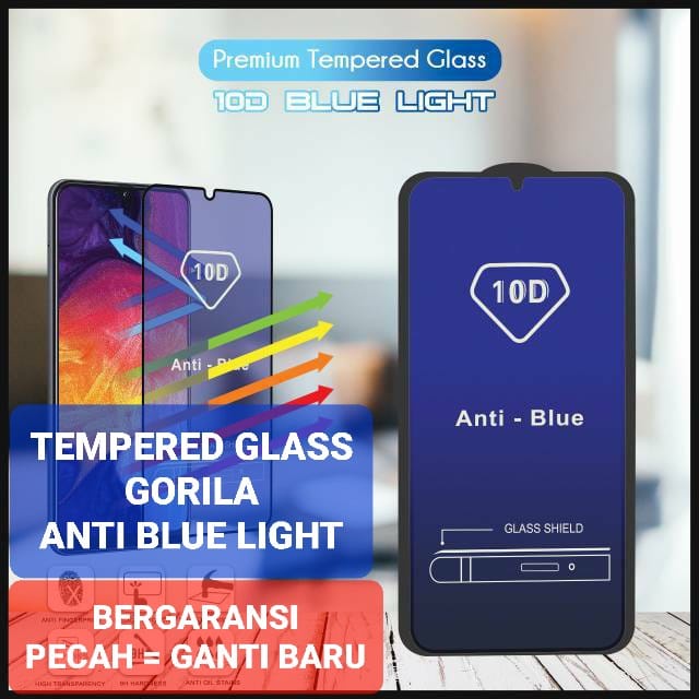 Jual Pecah Ganti Baru Tempered Glass Full Blue Light Vivo Anti