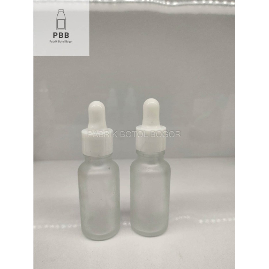 Jual Botol Kaca Pipet Serum Br Ml Frosted Ring Putih Rubber Putih