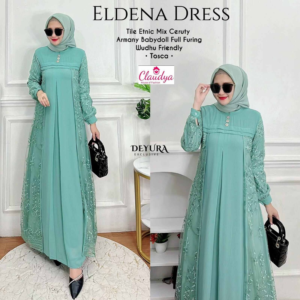 Jual BAYAR DITEMPAT DRESS DEWASA ELDENA WUDHU FRIENDLY BAHAN TILE