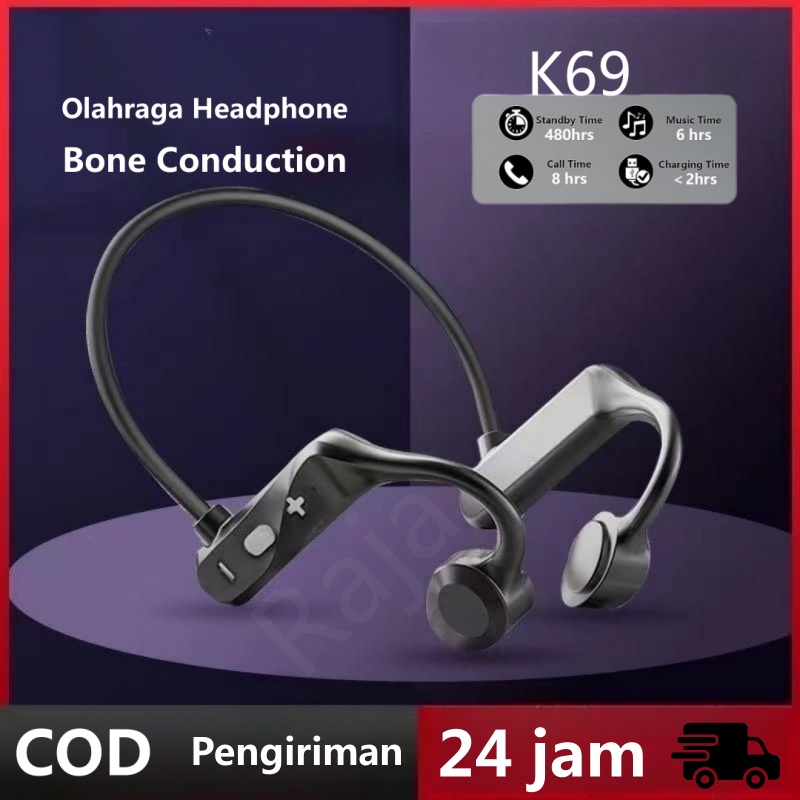 Jual Olahraga Headphone Bluetooth Konduksi Tulang K69 TWS Bone